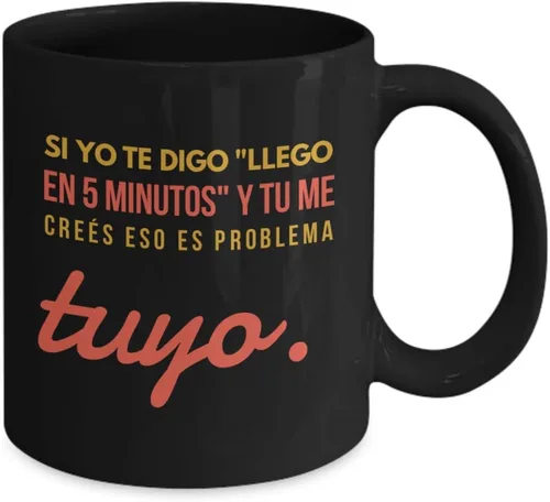 Vista 2 de Taza de Cafe Llego Vaso, taza de téa divertidas, tazas personalizadas, coffee mug inspiradoras, taza con mensajes positivos.