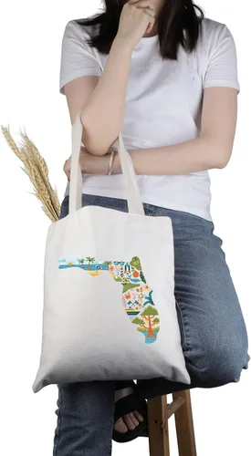 Vista 2 de PWHAOO Florida State Souvenirs Gift Florida Tote Bag Florida Home Bolso Florida Turismo Regalo de vacaciones Florida Regalo de vacaciones, Florida T