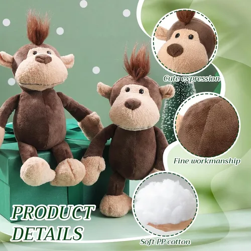 Vista 3 de Blueweenly - 12 peluches de mono para niños de 9.8 pulgadas
