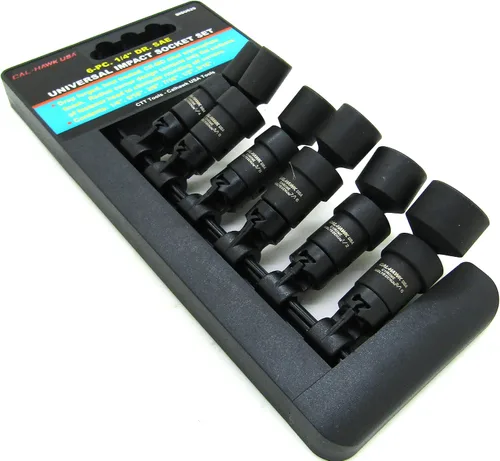 Vista 2 de Juego de dados de impacto profundo giratorio de bola universal de 18 piezas de 1/4" SAE y METRIC