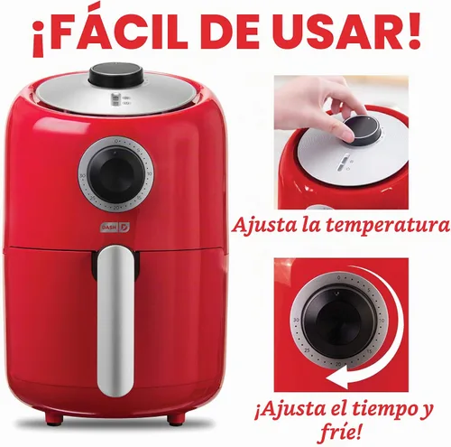 Vista 4 de DASH Horno freidora de aire compacto con control de temperatura, cesta de freír antiadherente, guía de recetas + función de apagado automático, 2
