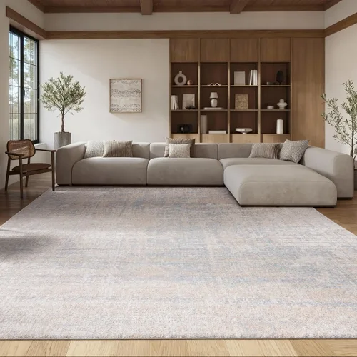 Vista 37 de SAFAVIEH Adirondack Collection - Alfombra de pasillo de 2 pies 1 pulgada x 8 pies, beige y pizarra, diseño abstracto moderno, no desprende pelusa