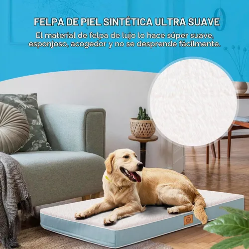 Vista 4 de Cama ortopédica para perros grandes - Gran cama impermeable para jaula de perro con funda extraíble y lavable, soporte de espuma tipo caja