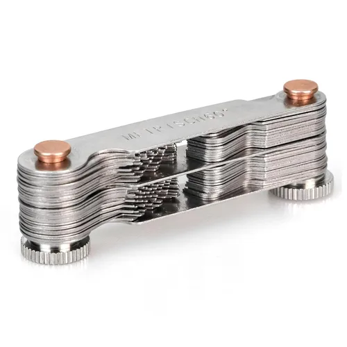 Vista 8 de Juego de herramientas de medición de rosca, medidores de rosca de acero inoxidable, medidor de tornillo métrico e imperial SAE Whitworth de 55