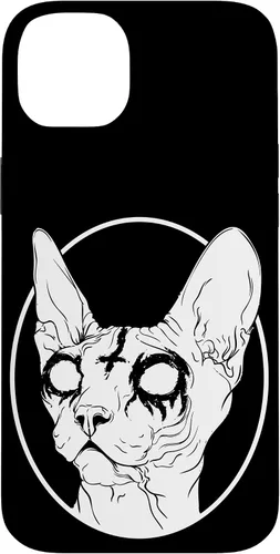 Vista 15 de Black Metal Sphynx Cat Pastel Goth and Death Metal Case for iPhone 17