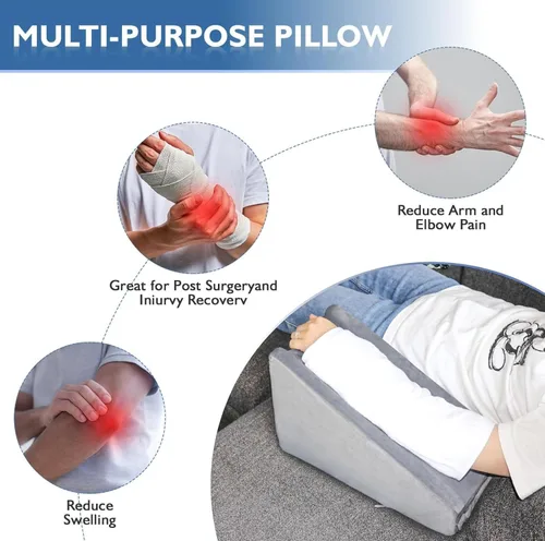 Vista 6 de Almohada de elevación de brazo, almohada de elevación de cuña de brazo excelente, almohada ergonómica de apoyo para codo para dormir, almohadilla