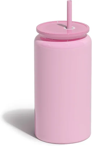 Vista 10 de Paquete de 6 vasos de 16 onzas, vaso aislado con popote, vaso de café