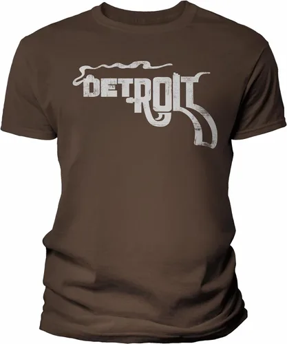 Vista 15 de Detroit Smoking Gun - Camisa para hombre y mujer, estilo vintage, suave Negro