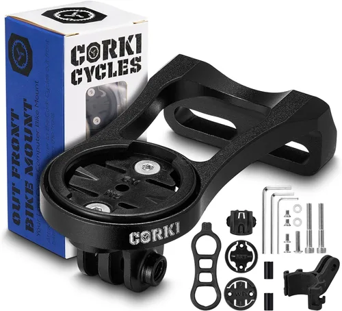 Vista 9 de corki Cycles - Soporte de bicicleta para computadora con ángulo ajustable en ángulo hacia fuera, compatible con Garmin Wahoo Bryton Cateye