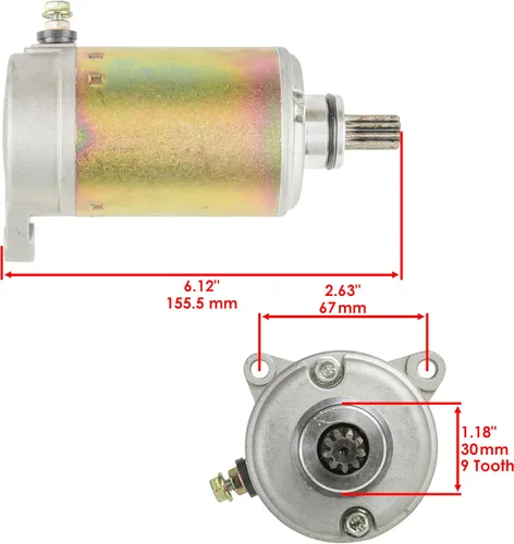 Vista 2 de Caltric Motor de arranque compatible con Bombardier Can-Am Commander 1000 Std/Ltd/Max 2011-2014