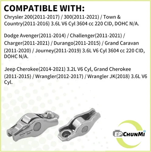 Vista 4 de Kit de balancín de 12 piezas, reemplaza 5184296AF, 5184296AE, 5184296AD, 5184296AH, 5184296AG, MR-1332, Compatible con Chrysler/Dodge/Jeep/Ram
