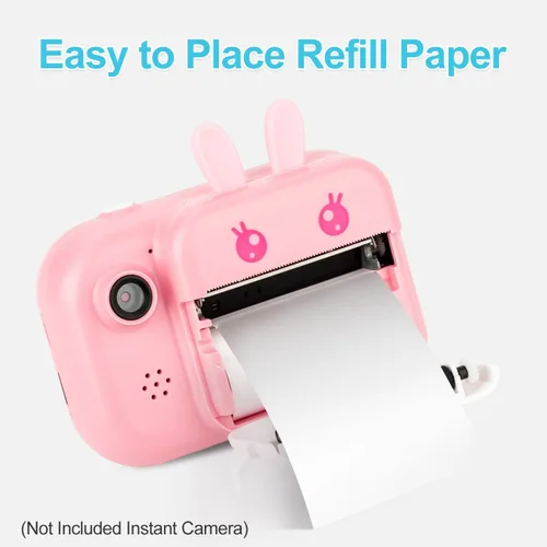 Vista 5 de Rollo de papel de impresión de 10 rollos de repuesto funciona con cámara instantánea MINIBEAR Instantánea, apto para la mayoría de los niños, rollo