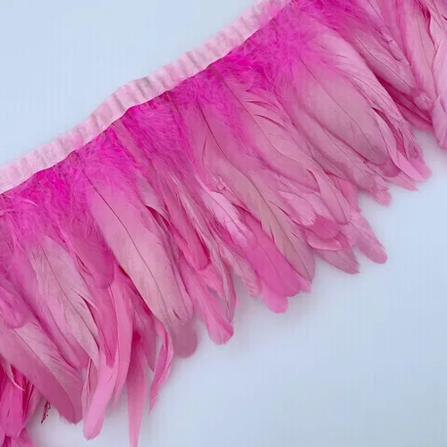Vista 14 de Sowder Borde de flecos de plumas de gallo de 8 a 10 pulgadas de ancho para decoración de manualidades, paquete de 1 yarda (negro)