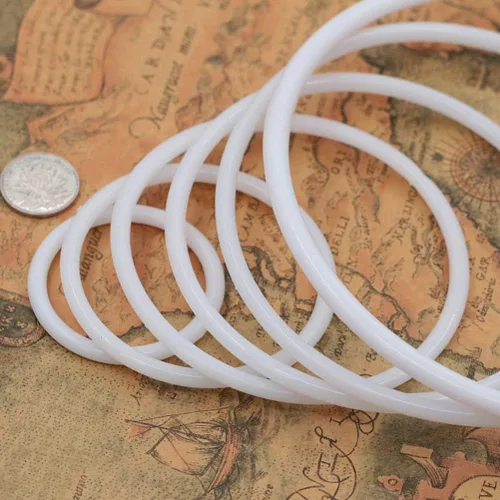 Vista 3 de Ciieeo Anillos de manualidades, 30 aros redondos de plástico atrapasueños, anillos circulares blancos para atrapasueños, suministros de bricolaje