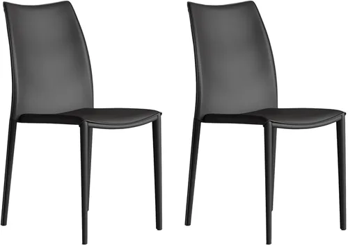 Vista 11 de Sillas de comedor de cocina, sillas de comedor apilables, silla de comedor tapizada de piel sintética, silla de hospitalidad con respaldo alto