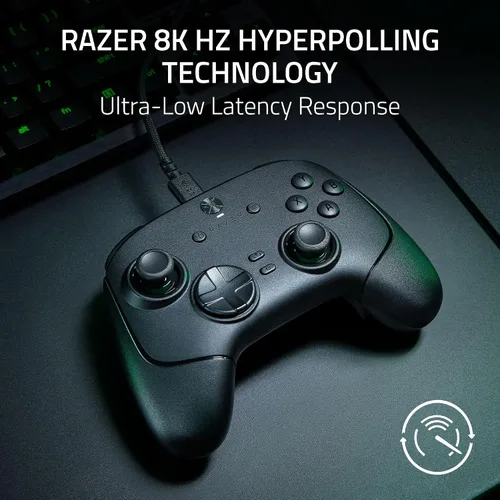 Vista 2 de Razer Wolverine V3 Tournament Edition 8K PC Wired Gaming Controller: 8000 Hz Polling Rate - TMR Thumbsticks w/Swappable Caps - Ergonomic Design - 6