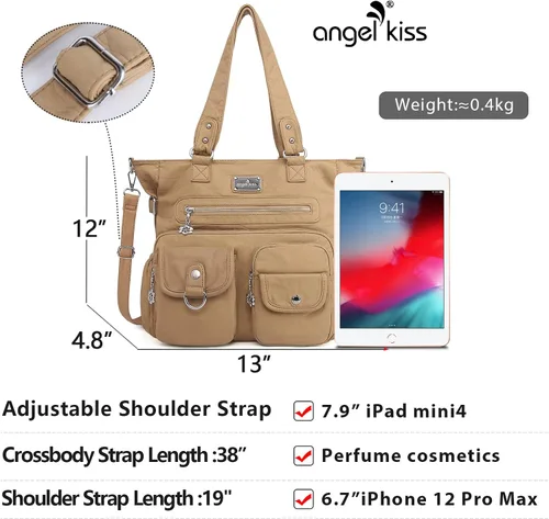 Vista 3 de Angel Kiss Bolsos de mano para mujer, bolsos de cuero sintético PU, bolsos de hombro para mujer, bolsos de bolsillo PU, Bags, Pockets