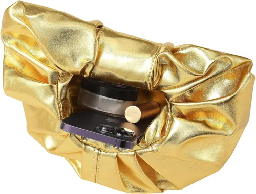 Vista 4 de JENSVOIR Evening Clutch for Women - PU Leather Evening Bag Pleated Purse Crossbody Handbag for Party Prom Wedding