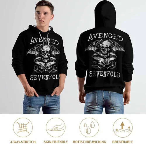 Vista 5 de Lneel G Tees Sudadera con capucha para hombre, casual, de manga larga