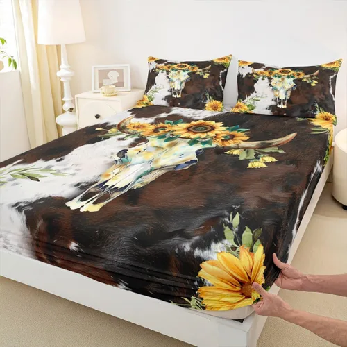 Vista 9 de Homewish Axolotl - Sábana bajera ajustable Kawaii para niños, tamaño individual, juego de ropa de cama de teñido anudado con pintura de acuarela