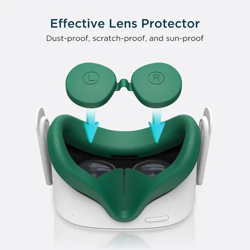 Vista 3 de KIWI design Almohadilla de silicona con protector de lente, accesorios de repuesto compatibles con Quest 2