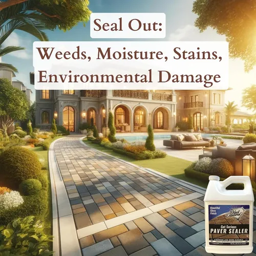 Vista 7 de GET SERIOUS Sellador para Adoquines Sellador para Adoquines de Concreto Súper Fuerte y Fijador de Arena Todo en Uno. Sellante de Aspecto Húmedo a