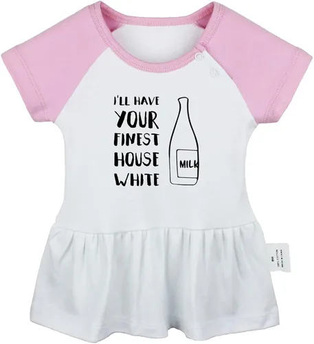 Vista 5 de 2PCS, Little Peanut Pregnancy Announcement & I'll Have Your Finest House White Funny Dresses Infant Baby Girls Princess Dress