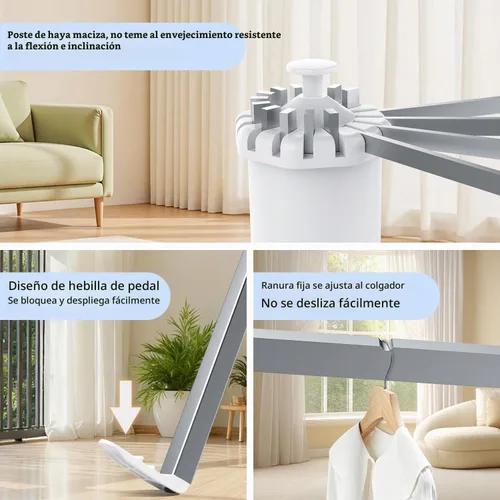 Vista 7 de Trípode Plegable Perchero, Perchero Portátil con Diseño Plegable