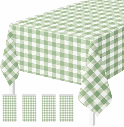 Vista 11 de Paquete de 2 Manteles de Plástico Beige Desechables Cubiertas de Mesa Mantel Rectangular Beige para Fiesta Baby Shower Boda Cumpleaños Mantel