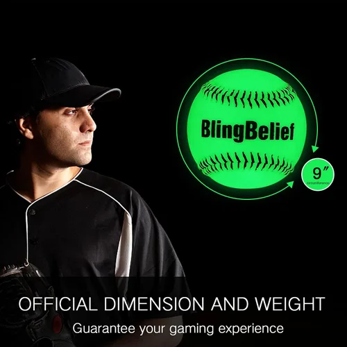 Vista 3 de Béisbol súper brillante que brilla en la oscuridad, pelota de fútbol, voleibol, fútbol, béisbol luminoso iluminado, fútbol