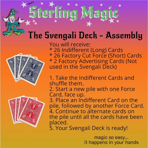 Vista 8 de Ted's Sterling Magic Bicicleta de corte de fábrica Svengali Deck y Bicentenario US Scotch y Soda Centavo Coin Card Trick Set (rojo)