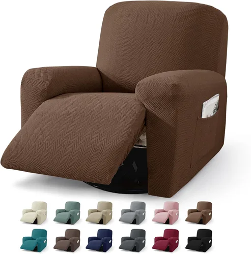 Vista 39 de JIVINER Fundas reclinables de gran tamaño de 3 piezas para sillón reclinable grande con bolsillos, tela jacquard elástica Lazy Boy funda para sofá