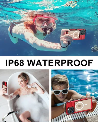 Vista 9 de WIFORT Funda impermeable para iPhone 13 Pro, cuerpo completo de metal 360 [IP68 a prueba de agua] [protector de pantalla integrado]