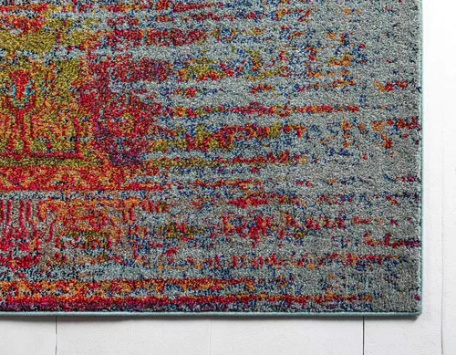 Vista 8 de Unique Loom Vita Collection - Alfombra de área, 2' x 6' 7, azul claro