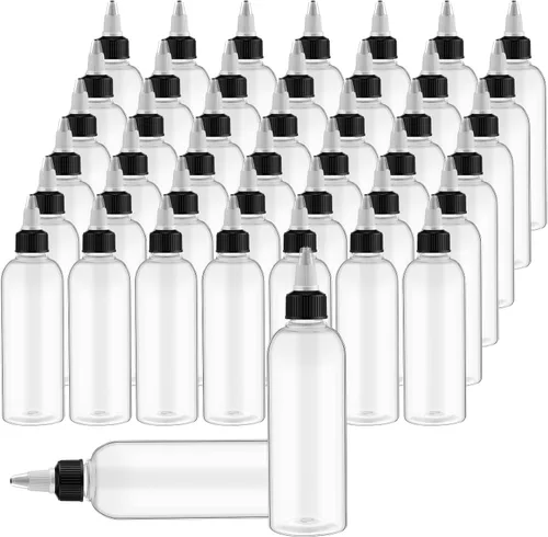 Vista 9 de Tanlade 200 botellas de plástico de 2 onzas para exprimir a granel Boston dispensadoras de aceite vacías para el cabello con tapa para aceites