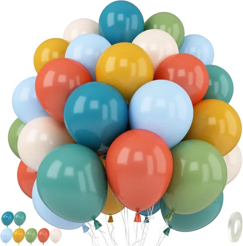 Vista 33 de Globos rosa y dorado, globo de látex rosa claro pastel de 12 pulgadas y blanco arena perla con globo metálico dorado champán beige para princesas