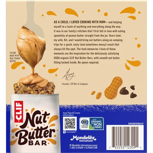 Vista 13 de CLIF - Barra de mantequilla de nuez – Barras energéticas rellenas de chispas de chocolate y mantequilla de maní – Sin OMG – Orgánico USDA – A base