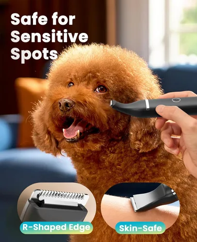 Vista 4 de Oneisall - Recortadora de pelo de perro con cuchillas dobles, recortadora de pelo para mascotas pequeñas sin cable, bajo nivel de ruido para Negro