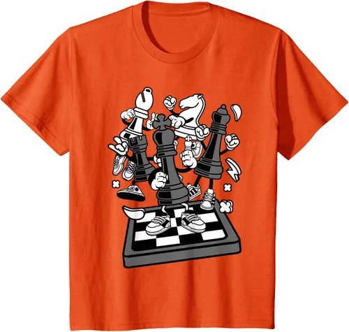 Vista 36 de Figura cómica Camiseta de tablero de ajedrez jugador de ajedrez Azul Marino