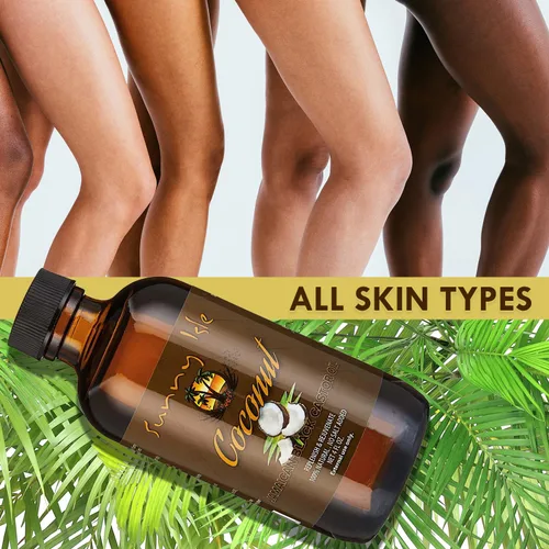 Vista 6 de Sunny Isle Aceite de Ricino Negro Jamaicano de Coco 4 oz