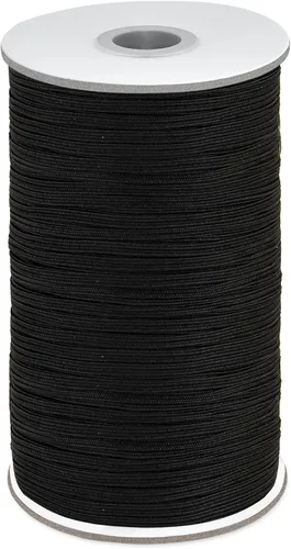 Vista 12 de Coopay Bandas elásticas planas de 100 yardas de largo, 1/2 pulgada de ancho, cuerda elástica plana para coser proyectos de bricolaje, artes y Negro