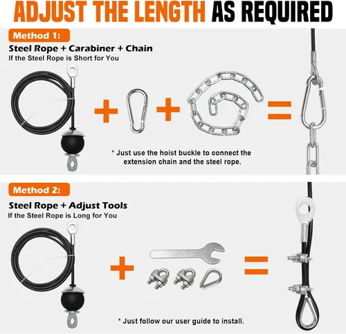 Vista 4 de Sistema de polea de cable de peso SERTT para gimnasio, accesorios actualizados de polea de cable para tracción LAT, flexión de bíceps, tríceps