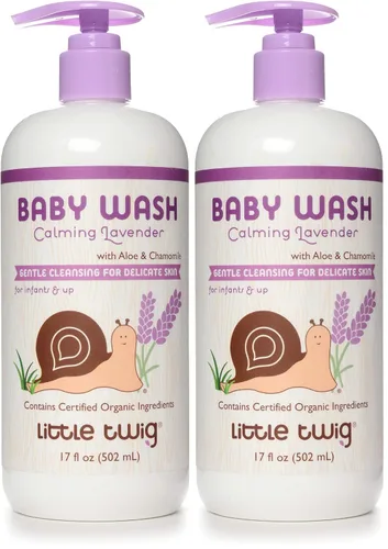 Vista 9 de Little Twig Jabón para bebés 2 en 1, gel de baño hipoalergénico con ingredientes orgánicos, productos esenciales para el baño del bebé, granada