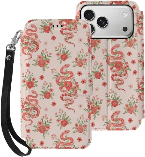 Vista 15 de SWEET TANG Funda protectora para iPhone 17, con tarjetero y tarjetero Patrón 828