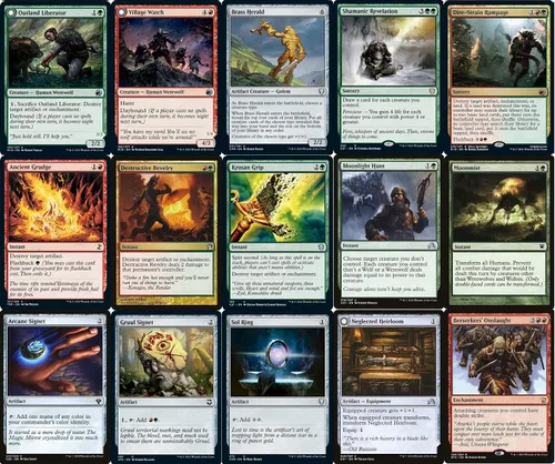 Vista 4 de Elite Werewolf Commander Deck – Tovolar – Gruul – Rojo Verde – EDH – 100 cartas – Custom Magic The Gathering Deck – Muy fuerte