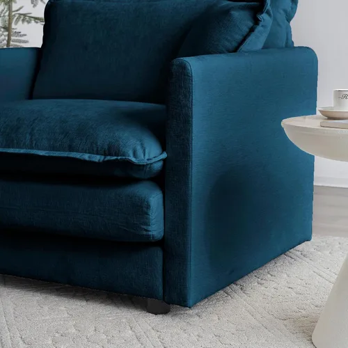 Vista 7 de Moderno juego de sofá modular de 3 piezas, asiento extra profundo, sofá modular en forma de L de gran tamaño con sofá biplaza y sofá individual