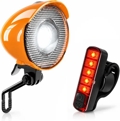 Vista 8 de Retro Vintage Bike Front Light New Version 350Lumen High-Brightness Headlights IPX6 Waterproof Classic Retro Night Riding Safety Bicycle Headlights