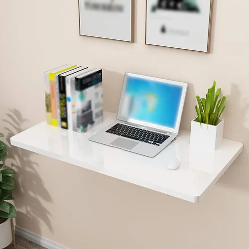 Vista 7 de Mesa de almacenamiento flotante plegable para montar en la pared, escritorio de computadora, mesa de trabajo resistente, mesa de costura, mesa