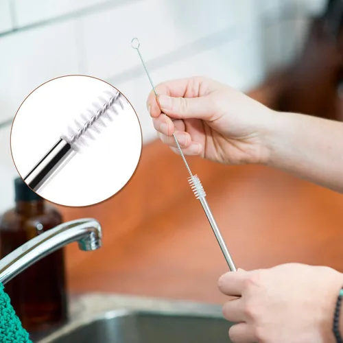 Vista 4 de LIHAO Pajitas de acero inoxidable extralargas, paquete de 4 para vasos de 30 onzas