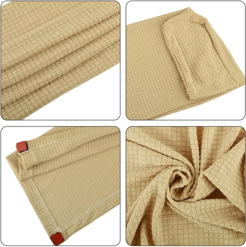 Vista 5 de CM Funda antideslizante para reposabrazos de sofá, funda elástica antipolvo para sofá, sillón reclinable, protector de sofá, un par (caqui)